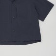【women's】 STILL BY HAND WM - Cotton/Nylon open collar shirt [SH01252WM] / Navy