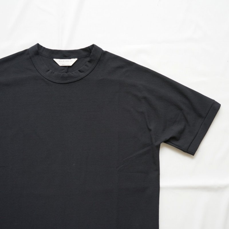 【women's】 STILL BY HAND WM - Dry touch Crewneck T-shirt [CS01252WM] / Black Navy