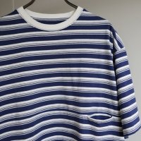 EEL Products - Yururi tee 1/2 border / Blue Border