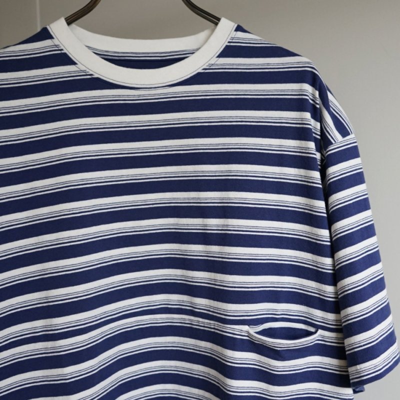 EEL Products - Yururi tee 1/2 border [E-25524] / Blue Border