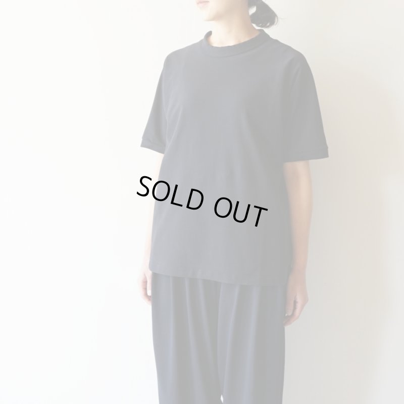 【women's】 STILL BY HAND WM - Dry touch Crewneck T-shirt [CS01252WM] / Black Navy