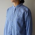 STILL BY HAND WM - Striped pullover shirt [SH02251WM] / Blue Stripe