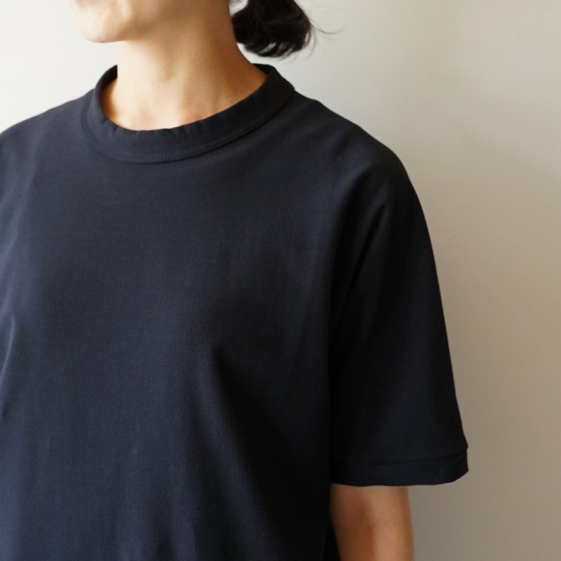 【women's】 STILL BY HAND WM - Dry touch Crewneck T-shirt [CS01252WM] / Black Navy