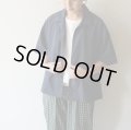 【women's】 STILL BY HAND WM - Cotton/Nylon open collar shirt / Navy