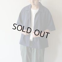 【women's】 STILL BY HAND WM - Cotton/Nylon open collar shirt / Navy