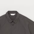 STILL BY HAND - Nylon regular collar shirt [SH01252] / Charcoal Brown