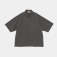 STILL BY HAND - Nylon regular collar shirt [SH01252] / Charcoal Brown