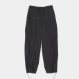 STILL BY HAND - Nylon easy wide pants [PT01252] / Black