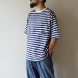 EEL Products - Yururi tee 1/2 border / Blue Border
