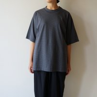 【unisex】STILL BY HAND - Striped t-shirt / Grey×Navy