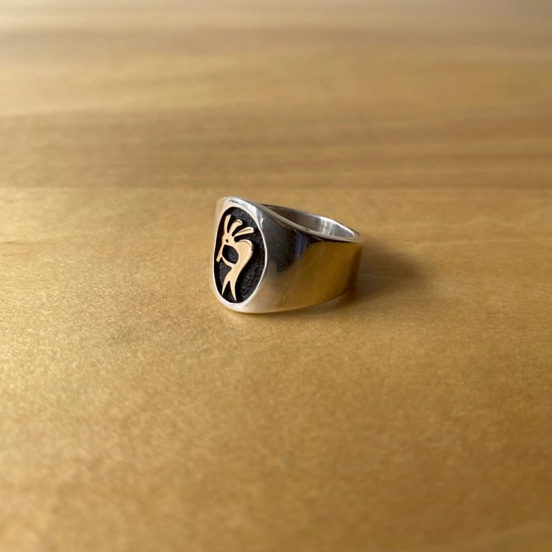 INDIAN JEWELRY - HOPI RING "silver 925 / 14k"