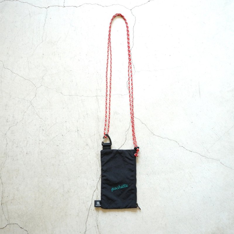rerer - Pochette (air bag) / Black×刺繍Green