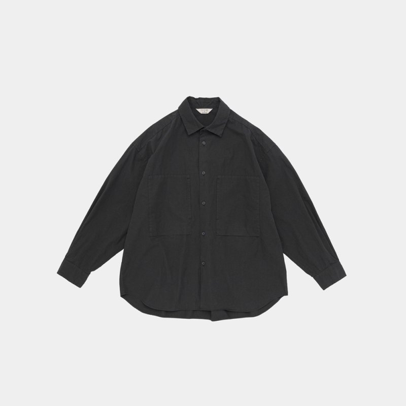 STILL BY HAND - Garment dye over shirt / Ink Black