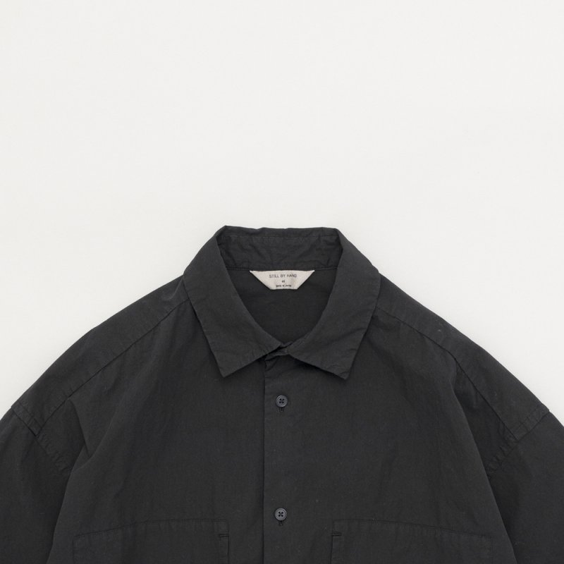 STILL BY HAND - Garment dye over shirt / Ink Black