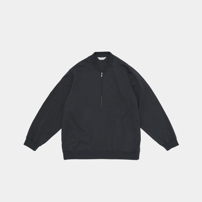 STILL BY HAND - Zip up cotton jumper [CS01253] / Black Navy