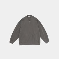 STILL BY HAND - Zip up cotton jumper [CS01253] / Slate Grey