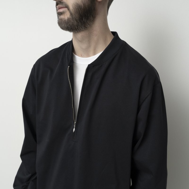 STILL BY HAND - Zip up cotton jumper [CS01253] / Black NavySTILL BY HAND - Zip up cotton jumper [CS01253] / Black Navy