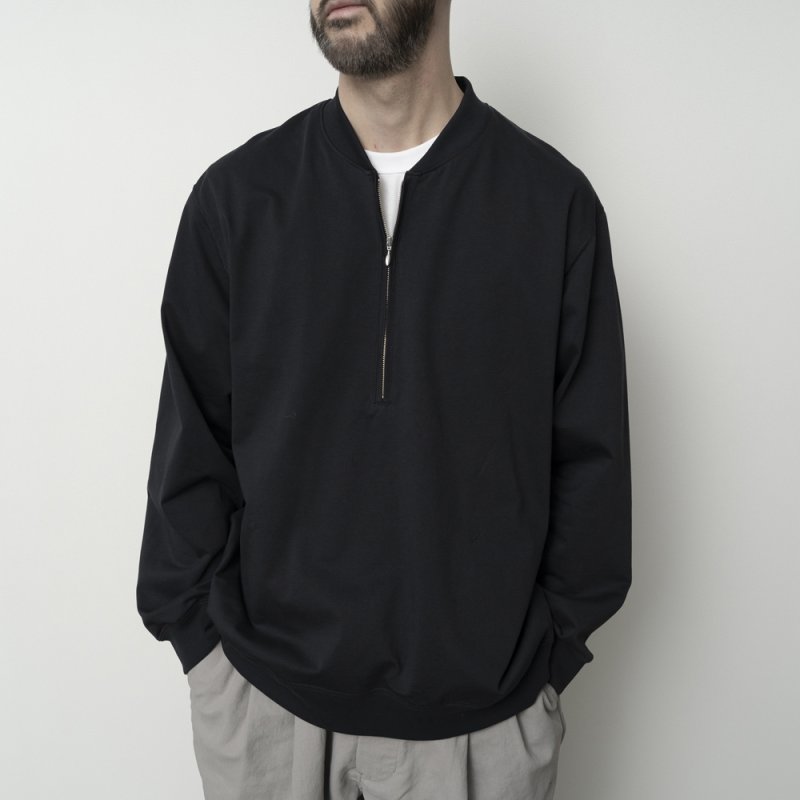 STILL BY HAND - Zip up cotton jumper [CS01253] / Black Navy