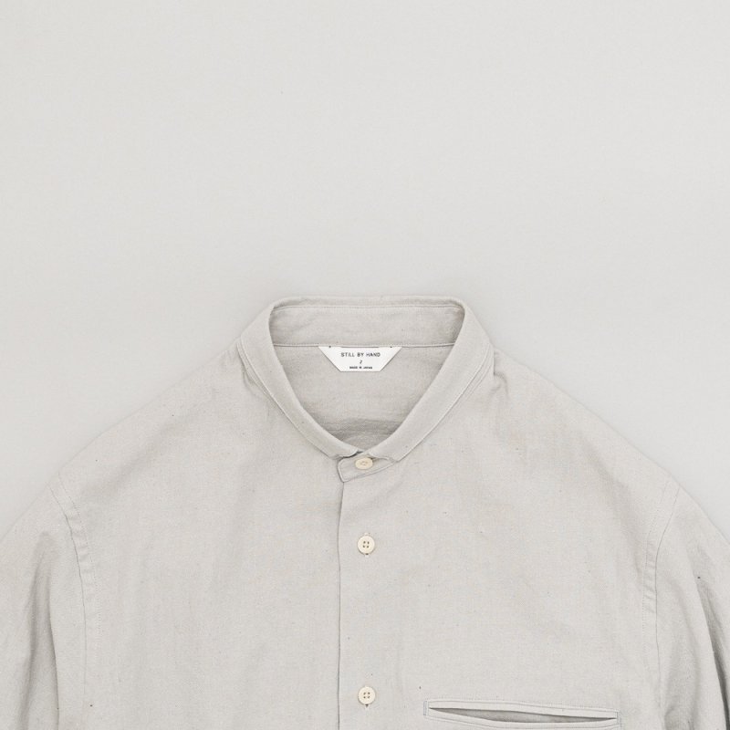 STILL BY HAND - Silk nep twill shirt [SH02253] / Sage