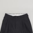 STILL BY HAND - Deep tuck pressed pants [PT06253] / Black navy