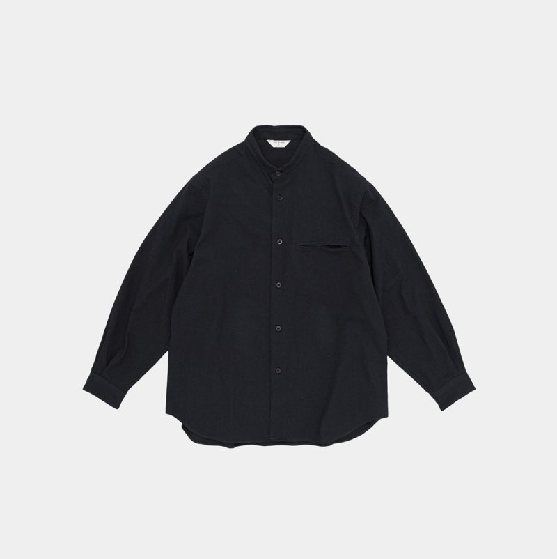 STILL BY HAND - Silk nep twill shirt [SH02253] / Black navy