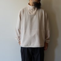 STILL BY HAND - High neck zip up jumper / Light beige