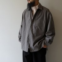 STILL BY HAND - Synthetic leather over shirt / Grey