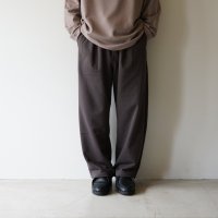 STILL BY HAND - Cotton jersey wide pants / Brown Charcoal