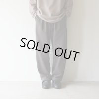 STILL BY HAND - Cotton jersey wide pants / Brown Charcoal