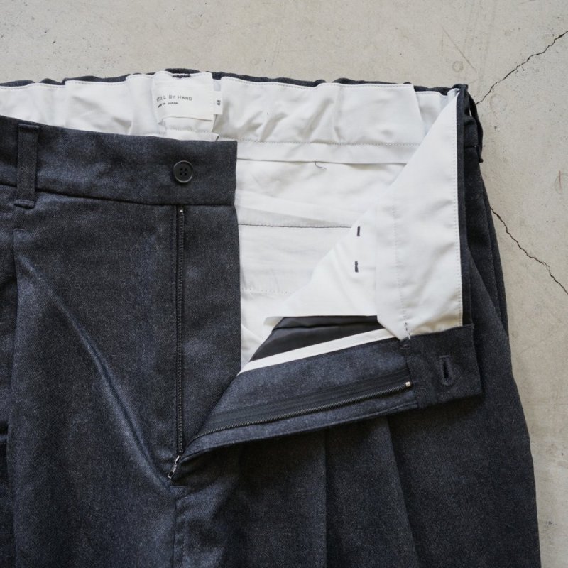 STILL BY HAND - Washable wool 2-tuck pants [PT04254] / Charcoal