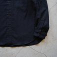Band collar cotton pique shirt