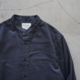 STILL BY HAND - Band collar cotton pique shirt [SH01254] / Blue Grey