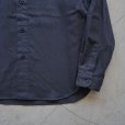 STILL BY HAND - Band collar cotton pique shirt [SH01254] / Blue Grey