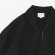 STILL BY HAND - Shawl collar kntted blouson [KN03254] / Black