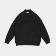 STILL BY HAND - High neck pullover knit / Melange Navy