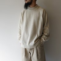 STILL BY HAND - High neck pullover knit / Melange Oatmeal