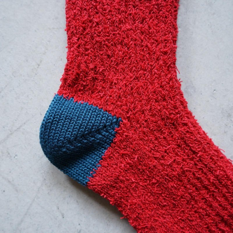 Textured multi-color cotton socks / Red