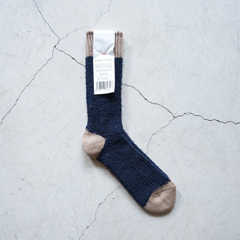Textured multi-color cotton socks / Navy