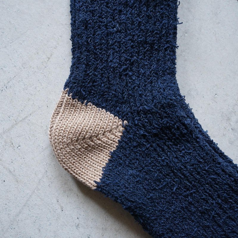 Textured multi-color cotton socks / Navy