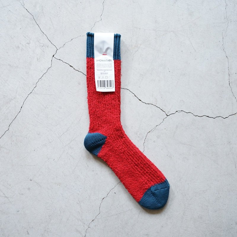 Textured multi-color cotton socks / Red