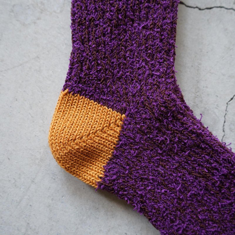 Textured multi-color cotton socks / Purple