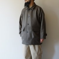 STILL BY HAND - Melton raglan sleeve coat / Sage
