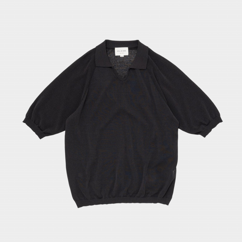 STILL BY HAND - SKIPPER POLO Charcoal