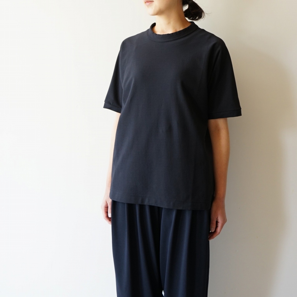 【women's】 STILL BY HAND WM - Dry touch Crewneck T-shirt / Black Navy