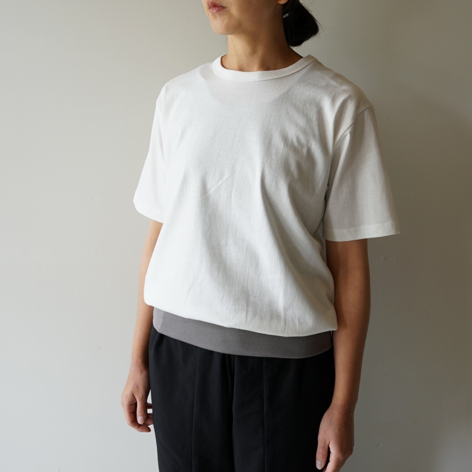 【women's】 ironari - Can tee / White×Light Gray