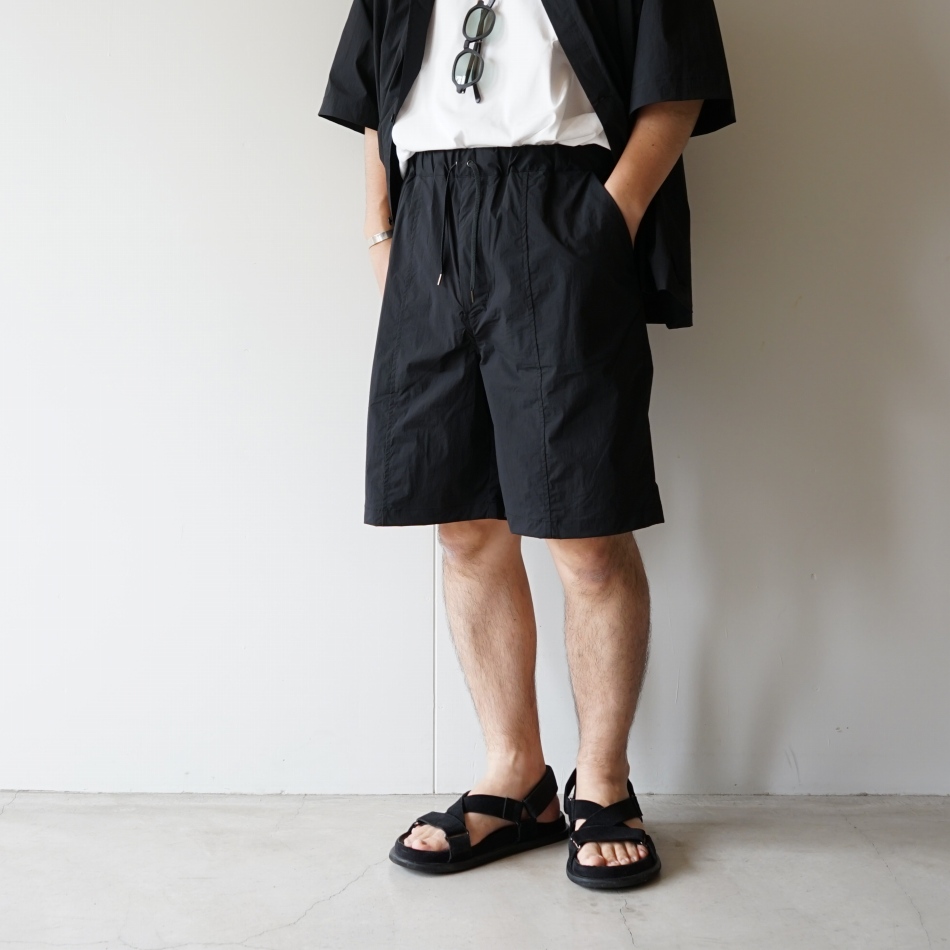 STILL BY HAND - Nylon easy shorts [PT02252] / Black
