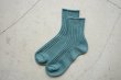 decka - LOW GAUGE RIB SOCKS (SHORT LENGTH) Cadet Blue