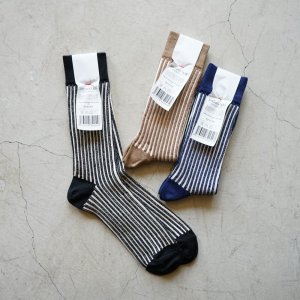 画像: SHOWATABE ORGANIC - ORGANIC STRIPED FLOAT KNITTING SOCKS