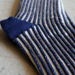 ORGANIC STRIPED FLOAT KNITTING SOCKS Navy