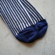 ORGANIC STRIPED FLOAT KNITTING SOCKS Navy